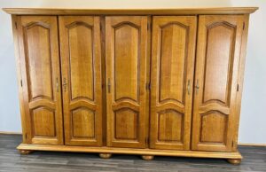 Armoire drabužių spinta Vintage prancūziška 5 durų raižyta spinta