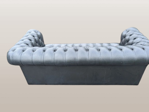 Stulbinantis juodas 3 vietų Chesterfield - Image 5