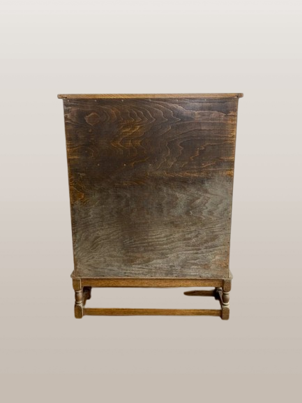 Ąžuolinė glazūruota knygų lentyna meno ir amatų stiliumi apie 1920 m - Image 3