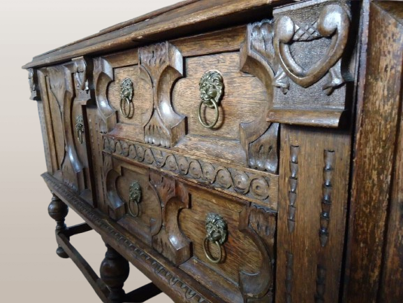 Originali senovinė ąžuolo bufetinė komoda - Image 2