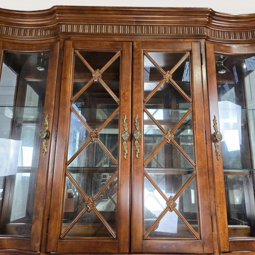 Senovinė belgiško stiliaus kietmedžio masyvo sieninė spintelė - Image 3