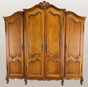 Spinta prancūziškas ąžuolas 4 durų Armoire Louis XVI Retro