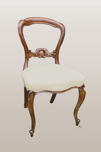 8 prancūziško stiliaus raižyto raudonmedžio valgomojo kėdžių rinkinys - Image 3