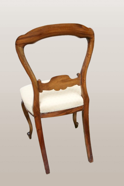 8 prancūziško stiliaus raižyto raudonmedžio valgomojo kėdžių rinkinys - Image 2